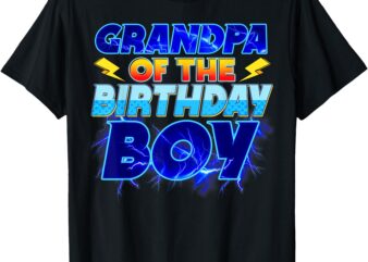 Grandpa Of The Birthday Boy Family Party Funny Hedgehog T-Shirt