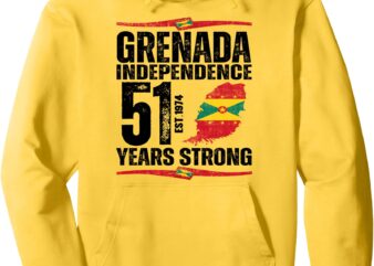 Grenada Independence Day Grenada 51th Grenadian Celebration Pullover Hoodie t shirt design template