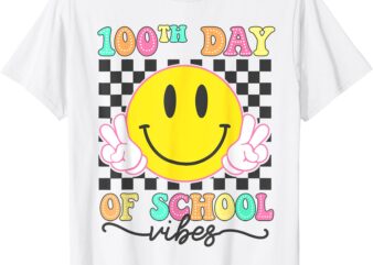 Groovy 100th Day Of School 100 Days Vibes Teacher Kids T-Shirt