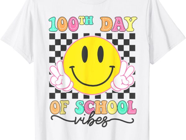 Groovy 100th day of school 100 days vibes teacher kids t-shirt