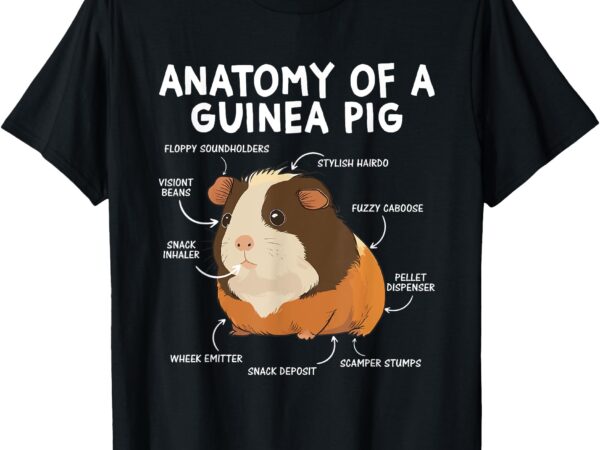 Guinea pig animal funny anatomy of furry potato lover owner t-shirt