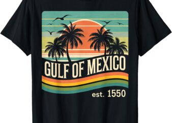 Gulf of mexico est 1550 beach palms vintage t-shirt