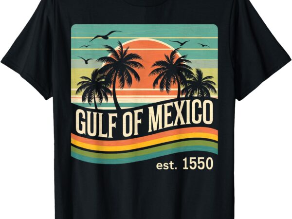 Gulf of mexico est 1550 beach palms vintage t-shirt