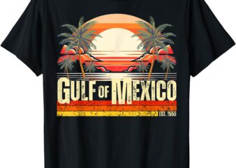 Gulf Of Mexico Forever Vintage Beach Retro Sunset Men Woman T-Shirt