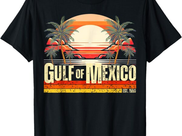 Gulf of mexico forever vintage beach retro sunset men woman t-shirt