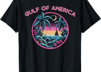 Gulf Of USA America Sunset Pink Retro Men Women Kids T-Shirt