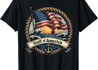 Gulf Of United States Of America Vintage USA Nautical Ship T-Shirt