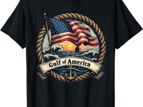 Gulf of united states of america vintage usa nautical ship t-shirt