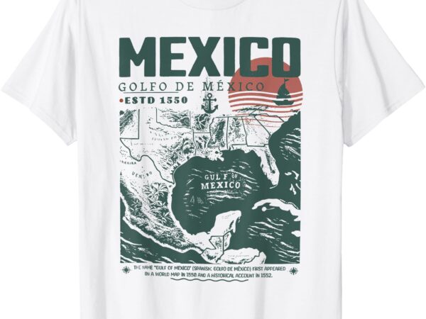 Gulf of mexico 1550 historic map t-shirt