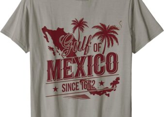 Gulf of Mexico 1672 Historic Map Retro Educational Art T-Shirt