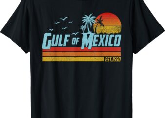 Gulf of Mexico Est 1550 Retro Vintage Beach T-Shirt