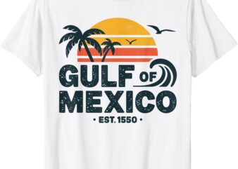 Gulf of Mexico Est. 1550 Tropical Beach Travel Souvenir T-Shirt