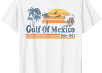 Gulf of Mexico Since 1672 Retro Vintage Beach Men Women T-Shirt