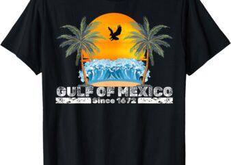 Gulf of Mexico Since 1672 Vintage Beach Gulf of Mexico Retro T-Shirt