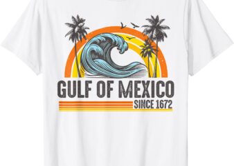 Gulf of Mexico Since 1672 Vintage Beach Summer Vacation T-Shirt