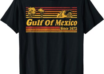 Gulf of Mexico t shirt Vintage Retro Gulfo De Mexicio Beach T-Shirt