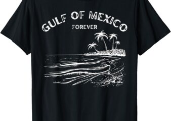 Gulf of USA America Funny Gulf of Mexico Flag Map 4th July T-Shirt