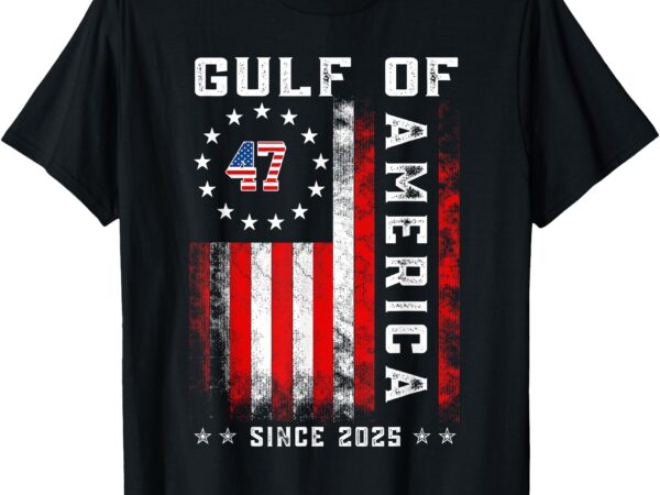 Gulf of usa america funny vintage usa flag t-shirt