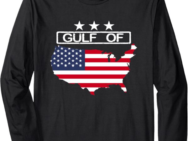 Gulf of united states of america flag usa long sleeve t-shirt