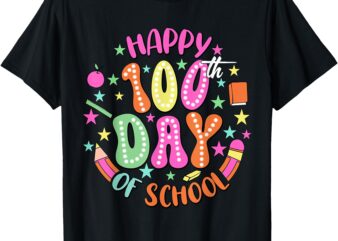 Happy 100th Day Of School Colorful Pencil T-Shirt