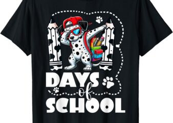 Happy 101 Days Of School Funny Dabbing Dog Pencil Boy Girl T-Shirt