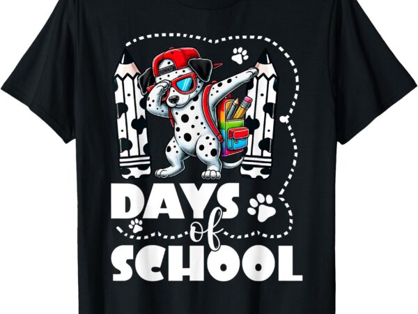 Happy 101 days of school funny dabbing dog pencil boy girl t-shirt