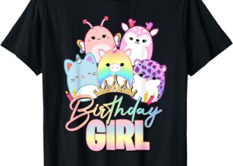 Happy Birthday Girl Squish Squad Mallow Girls Kids Cute T-Shirt