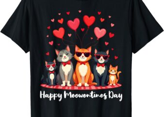 Happy Meowentine’s Day Cat Valentine’s Day Cat Lover T-Shirt