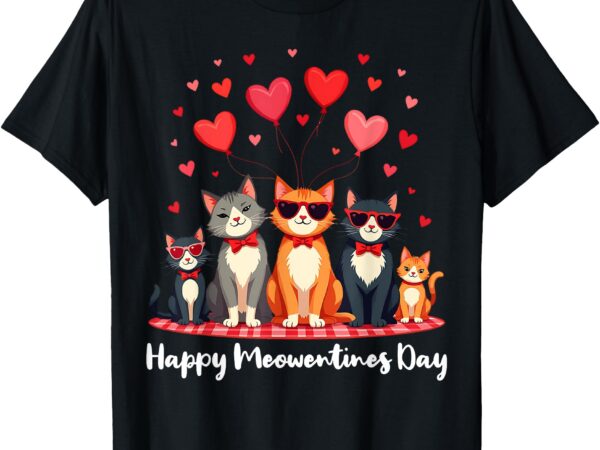 Happy meowentine’s day cat valentine’s day cat lover t-shirt