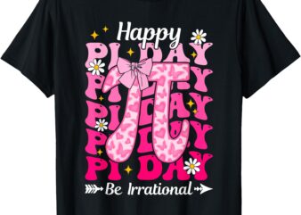 Happy Pi Day Funny Math Coach Teacher Pi Day Coquette Bow T-Shirt