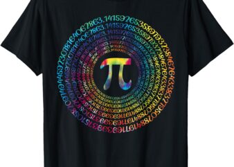 Happy Pi Day Funny Pi Day Spiral Pi Math Tie Dye 3.14 T-Shirt