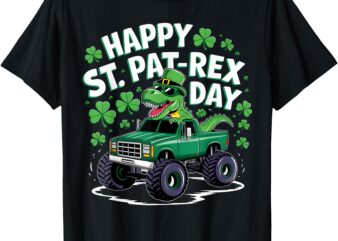 Happy St Pat-Rex Patricks Day Dinosaur Monster Truck Boys T-Shirt