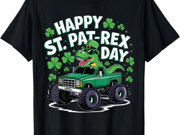 Happy st pat-rex patricks day dinosaur monster truck boys t-shirt