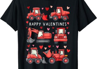 Happy Valentines Day Construction Trucks Kids clothe Toddler T-Shirt