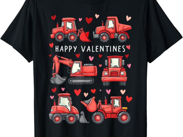 Happy valentines day construction trucks kids clothe toddler t-shirt