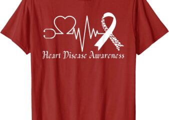 Heart Disease Awareness Go Red in February Health Red Heart T-Shirt