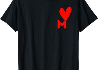 Heart Names start with M Girls Boys Women Men Gift T-Shirt