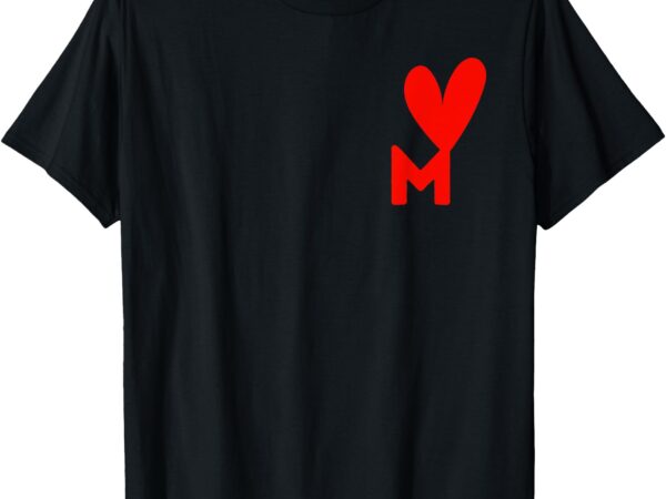 Heart names start with m girls boys women men gift t-shirt