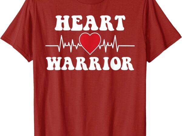 Heart warrior heart disease awareness month red heart t-shirt