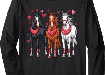 Horse Valentine Animals Long Sleeve T-Shirt