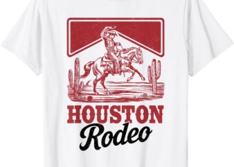 Houston Rodeo, Vintage Bronc Horse Riding Cowboy T-Shirt