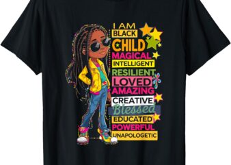 I Am Black Child History Month African American Youth Roots T-Shirt