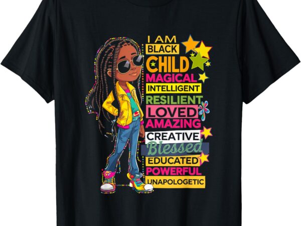 I am black child history month african american youth roots t-shirt