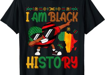 I Am Black History Funny Dabbing Heart African Boys Girls T-Shirt