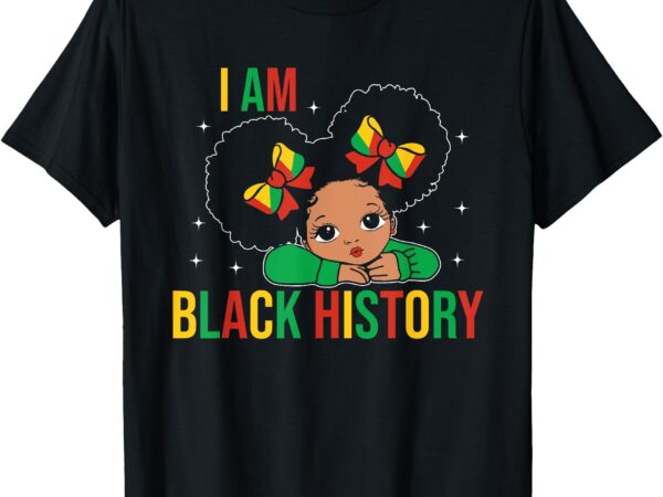 I am black history month african american pride girls kids t-shirt