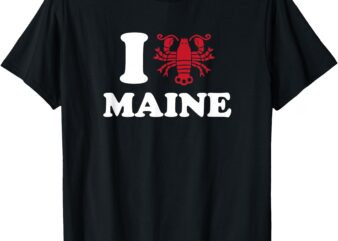 I LOVE MAINE – I LOBSTER MAINE – HEART SHAPE LOBSTER T-Shirt