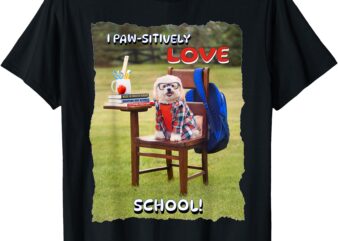 I Love School Cute Dog T-Shirt