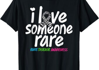 I Love Someone Rare Zebra Rainbow Rare Disease Awareness T-Shirt