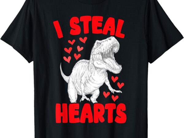 I steal hearts trex dino baby boy valentines day toddler kid t-shirt