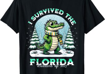 I Survived the Florida Blizzard of 2025 Funny Crocodile Tee T-Shirt